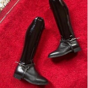 D Due Dressage Black Glossy Boot Size 39 with Spurs